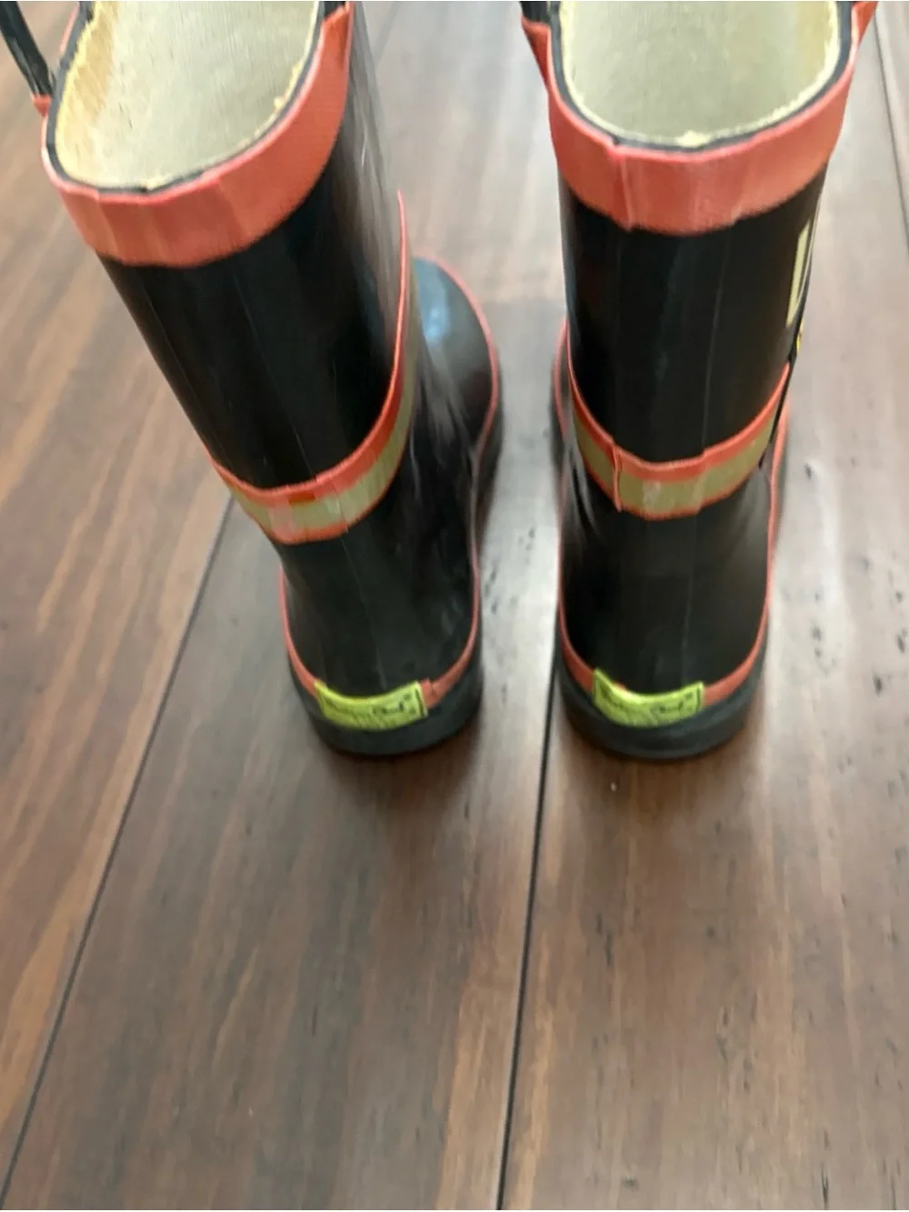 USFD Fire Dept Kids Black & Red Rain Boots Size 1